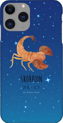 Produktbild von Mr. & Mrs. Panda Iphone 11 Pro Handyhülle Sternzeichen Skorpion Classic - Sternenhimmel Blau - Geschenk, Handy Case, November, Geburtstag, Oktober, Premium Kunststoff