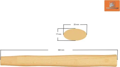 Produktbild von Fäustelstiel, Schlosserhammerstiel Hammerstiel Auge 25 x 17 mm x 36cm