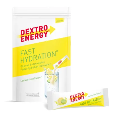 Produktbild von Dextro Energy Fast Hydration Lemon Lime, 25er Pack, Elektrolyte Sticks mit Zusatz von Zink
