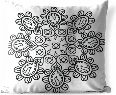 Produktbild von MuchoWow® Outdoor Kissen - Mandala mit Blumenformen - 50x50 cm - Wetterfest - Lounge Kissen - Komfortabel - Kissen mit Bild