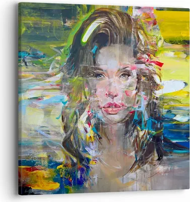 Produktbild von Bild auf Leinwand - Leinwandbild - frau modern - 40x40cm - Wand Bild - Wanddeko - Wandbilder - Leinwanddruck - Bilder - Kunstdruck - Wanddekoration - Leinwand bilder - Wandkunst - AC40x40-3473