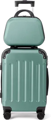 Image de ALIGHTUP, ensemble de valises 2 pièces, trolley en ABS à coque rigide - 32 cm et 55 cm - Vert