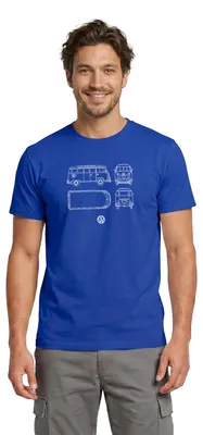 Produktbild von Spreadshirt Volkswagen VW Camper Blaupause Männer T-Shirt, L, Dunkelblau