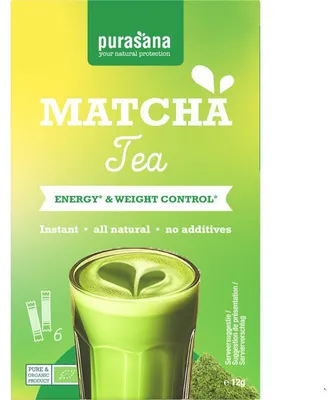 Obrázok produktu pre Purasana Matcha Tea Oploskoffie 12g – vegánsky, matcha prášok s obsahom kofeínu