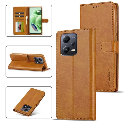 Obrázek produktu pro Pouzdro pro Xiaomi Redmi Note 12 Pro+, kožené flipové pouzdro s magnetickým uzávěrem a stojánkem, ochranné pouzdro Žluť