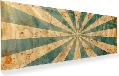Produktbild von Glasbild 150x60cm in XXL für Wohnzimmer, Schlafzimmer Motiv Retro Sonnenstrahlen