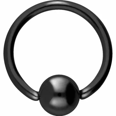 Produktbild von Intim-Piercing, Septum Piercing Chirurgenstahl Klemmkugelring Farbe: Schwarz + Kugelgröße: 3mm Innendurchmesser: 6mm + Stabstärke: 0,8mm