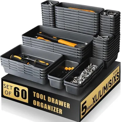 Productafbeelding van 60 Stuks Gereedschapskist Organizer Tray - Toolbox Lade Organizer voor Efficiënte Opslag