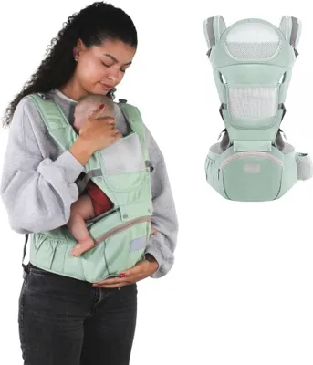 Immagine prodotto di Mobiclinic Kids, Marsupio, 6 in 1, Moley, Multiposizione, Pieghevole, Portabiberon, Morbido cotone premium, 0-36 mesi, Per neonati e bambini