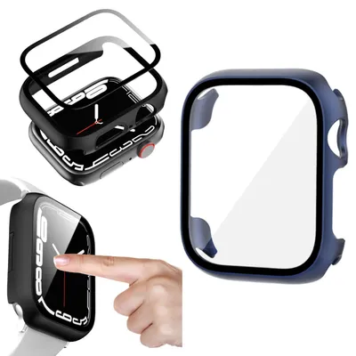 Image de Pour Apple Watch Series 9 8 7 41 / 6 SE 5 4 40mm 2 en 1 Couverture de montre + verre trempé