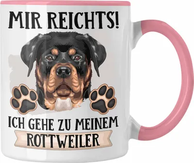 Produktbild von Trendation - Rottweiler Besitzer Tasse Geschenk Lustiger Spruch Geschenkidee Mir Reichts Ich Geh Zu Meinem Rottweiler (Rosa)