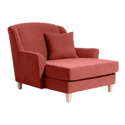 Produktbild von Max Winzer Big-Sessel inkl. 1x Zierkissen 55x55cm Judith - Velourstoff terracotta - Maße: 136 x 142 x 107 cm