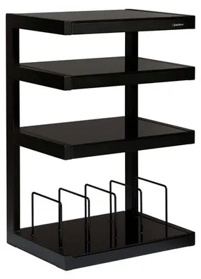 Produktbild von Norstone Esse Vinyl HiFi-Regal für Plattenspieler und Vinyl-Schallplatten mit 4 Glasböden in Schwarz