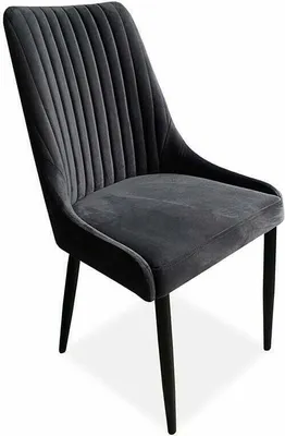 Produktbild von Meble Ares Esszimmerstuhl MASSIMO Dunkelgrau & Metall - Esstisch Stühle - Samt Stuhl Esszimmer - Polsterstuhl Esszimmer