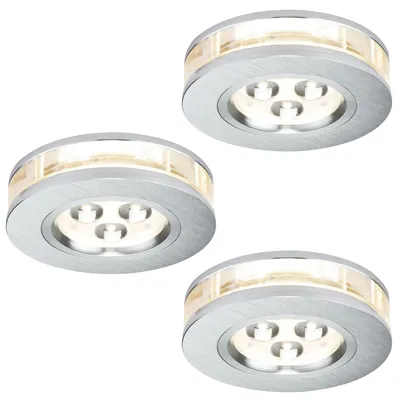 Immagine prodotto di Set di luci da incasso Premium Liro round LED 3x3W 350mA 9VA 90mm alluminio, trasparente