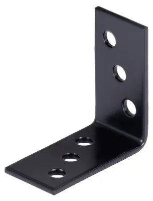 Zdjęcie produktu dla Alberts 824853 Łącznik kątowy – czarny – powlekany tworzywem sztucznym – 40 x 40 x 20 mm, zestaw 100 sztuk
