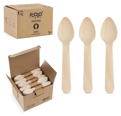 Holz-Dessertlöffel 11 cm, 250 Stück, FSC®-zertifiziert, rund