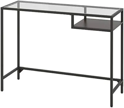 Produktbild von VITTSJÖ Laptoptisch, schwarz aus Metall und Glas, 100x36 cm