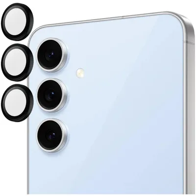 Zdjęcie produktu dla PanzerGlass ® Hoops® Camera Lens Protector Black Samsung Galaxy S24 FE, Samsung, Samsung - Galaxy S24 FE 5G, Aplikacja na sucho, Odporny na zadrapania, Odporny na wstrząsy, Czarny, 1 szt.