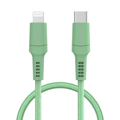 Produktbild von imoshion  Lightning- auf USB-C-Kabel – nicht MFi- – Geflochtenes Gewebe – 1 m – Grün