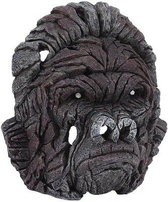 Zdjęcie produktu dla Figura głowy goryla – rzeźba zwierzęca – ozdoba do wnętrz – żywica – 16 x 16 cm