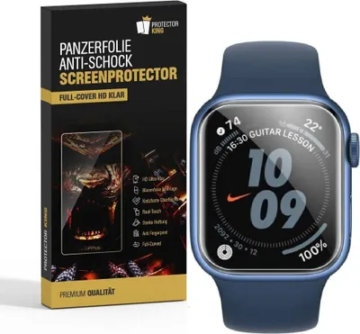 Produktbild von 2x Panzerfolie für Apple Watch Apple Watch 4/ 5/ 6 44mm FULL CURVED Displayschutz Schutzfolie HD KLAR ANTI-SHOCK/ ANTI-KRATZ/ ANTI-BRUCH/ ANTI-SCHMUTZ