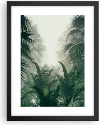 Produktbild von Gerahmtes Poster - Schwarzer Rahmen - Dschungel Blätter Palmen - 30x40 cm - Wand Bild - Wanddeko - Wandbilder - Kunstposter - Wandposter - Bilderrahmen - Bilder - Kunstdruck - P2BPA30x40-4504