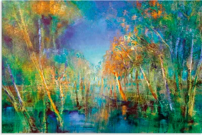 Produktbild von ARTland Wandbild Alu für Innen & Outdoor Waldbaden Größe: 90x60 cm