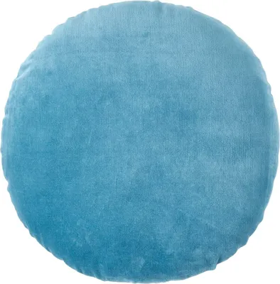 Produktbild von HOMESCAPES Samt Kissen, 40 cm rund, himmelblau