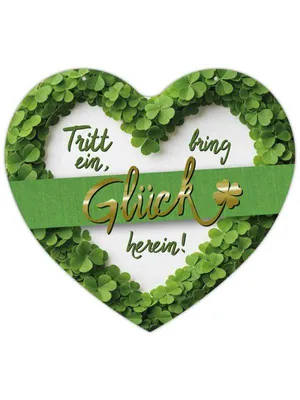 Produktbild von Herz Blechschild Bring Glück herein HB034