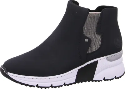 Produktbild von Rieker Damen Chelsea Boot Keilabsatz Elastikeinsatz Stiefelette X6361, Größe:41 EU, Farbe:Blau