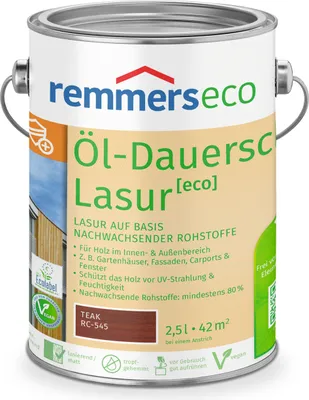 Produktbild von Remmers Öl-Dauerschutz-Lasur [eco] teak (RC-545) 2,5 l, Holzlasur aussen