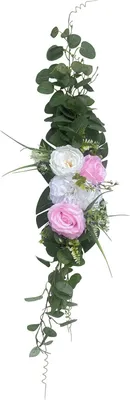 Produktbild von 2 Stücke Blumenstrauß künstliche Rosenranken Rosen Efeu Party Hochzeit Dekor Urlaub Künstliche Blumen Swag 90cm