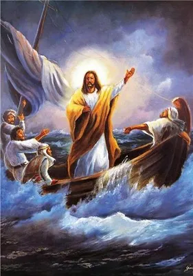 Immagine prodotto di Mosaico creativo a forma di Gesù e dei Santi su una barca, con apostoli, dimensioni 30x40 cm