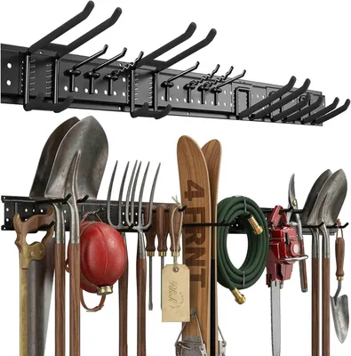 Obrázok produktu pre Držiak na náradie 122 cm, 12 háčikov, nosnosť 250 kg, oceľ, pre záhradné náradie