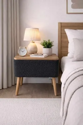 Productafbeelding van Skye Decor, nachtkastje van hoge kwaliteit, antracietkleurig, 45x45x30 cm, 100% melamine