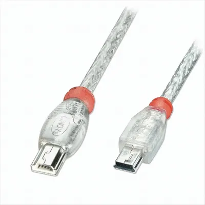 Produktbild von Lindy USB 2.0 cable - 1m, 1 m, Mini-USB A, Mini-USB B, Männlich/Männlich, 0,48 Gbit/s, Transparent