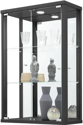 Produktbild von Hängevitrine Hängeschrank Vitrine Glasvitrine "Berlin I" Schwarz