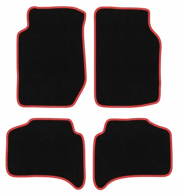 Zdjęcie produktu dla Dywaniki samochodowe welurowe CARLUX-RED do: Kia Sportage I (1995-2004, SUV) czarne z czerwonym obszyciem, z mocowaniami
