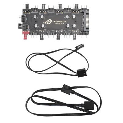 Produktbild von ARGB PWM 2-in-1-Hub: 8-fach 5V 3-Pin ARGB-Hub und 8-fach 12V 4-Pin PWM-Hub zur Erweiterung der Lüfter- und ARGB-Schnittstellen des Motherboards