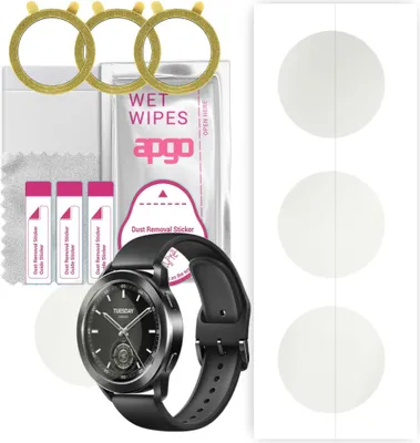 Produktbild von apgo 3 Stück Schutzfolie, Matt, kompatibel mit Xiaomi Watch S3 Smartwatch, Hydrogel Displayschutzfolie mit Positionierhilfe, Displayfolie, robust und kratzfest