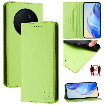 Immagine prodotto di Custodia in pelle per Honor Magic8 Pro, flip case con slot per carte, portafoglio e supporto Verde