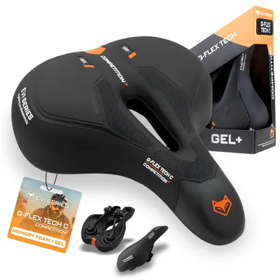 Produktbild von EVI BIKE Fahrradsattel G-FLEX GEL TECH C – Extra Breiter Gelsattel für Cityrad, Hollandrad & E-Bike – Weich & Stoßdämpfend – Schwarz