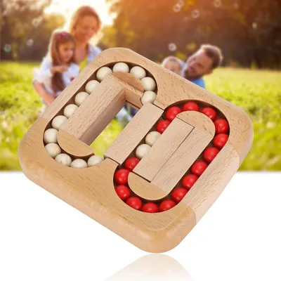 Productafbeelding van Educatief houten speelgoed - Vlakke bal Houten speelgoed Stress verlichten Massief