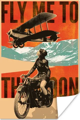 Produktbild von MuchoWow® Poster Flugzeug - Motor - Vintage - Zitat 20x30 cm - Papierdruck