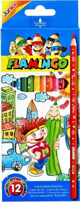 Produktbild von Junior sechseckige Bleistifte 12 Farben Flamingo
