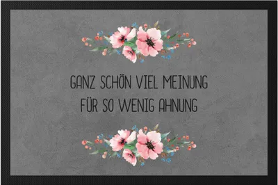 Produktbild von Motiv mit Spruch Kaffee ist systemrelevant lustig sarkastisch humorvoll Fußmatte mit Blumen Motiv Geschenk