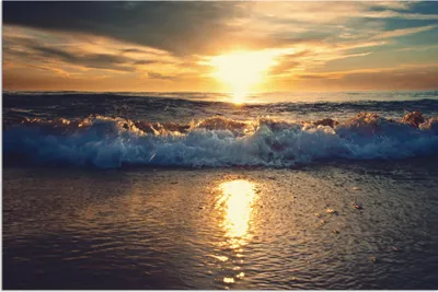 Produktbild von ARTland Wandbild Alu für Innen & Outdoor Sonnenuntergang am Meer Größe: 30x20 cm