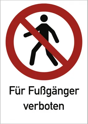 Produktbild von Dreifke® Für Fußgänger verboten ISO 7010, Kombischild, Alu, 262x371 mm
