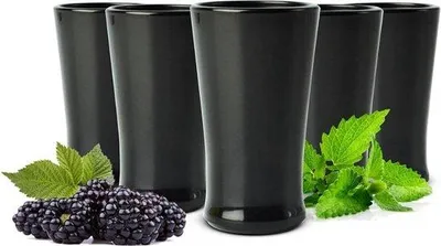 Zdjęcie produktu dla Szklanki do tequili, ginu, shotów i wódki, zestaw 6 sztuk, czarne